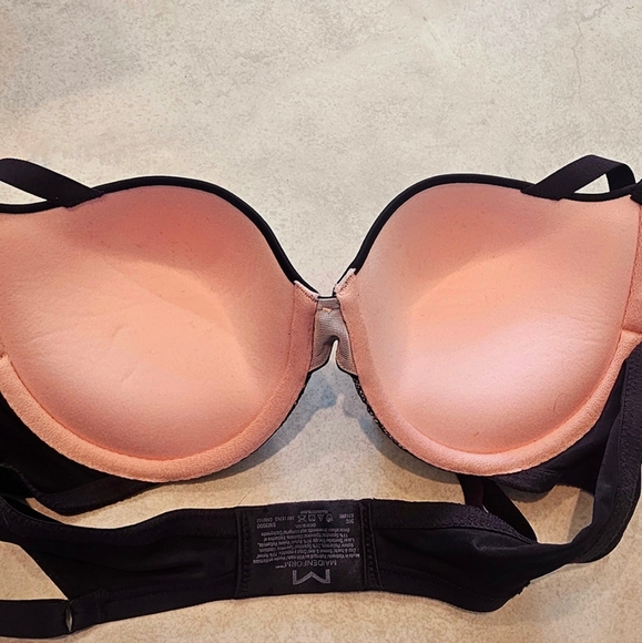 NWOT, New, Pink & Black Lace Push-Up Bra, Lightly-Padded for shape, Sz 36C - Picture 6 of 6